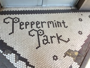 Peppermint Park was on the Upper East Side. The tile threshold remains.