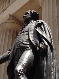 George Washington Statue at Federal Hall where he took Oath of office as First President of the United States