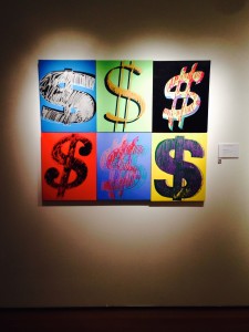 From Andy Warhol’s “Dollar Signs” series.  This one hangs in Christie’s in Rockefeller Center